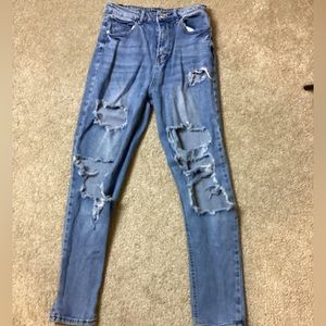 Blue ripped jeans